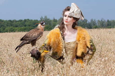 Fotoshooting mit Greifvogel