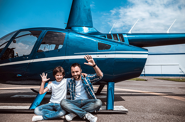 Hubschrauber fliegen für Begin...