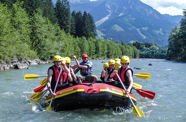 Familien-Rafting auf der Iller