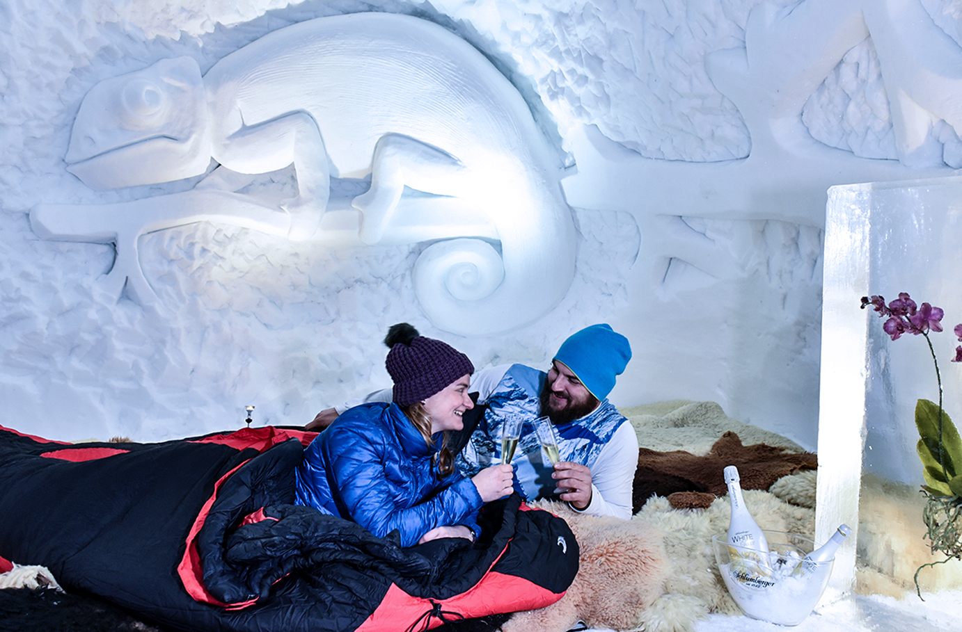 Romantik-Iglu-Suite mit Käse-Fondue in der Schweiz für 2