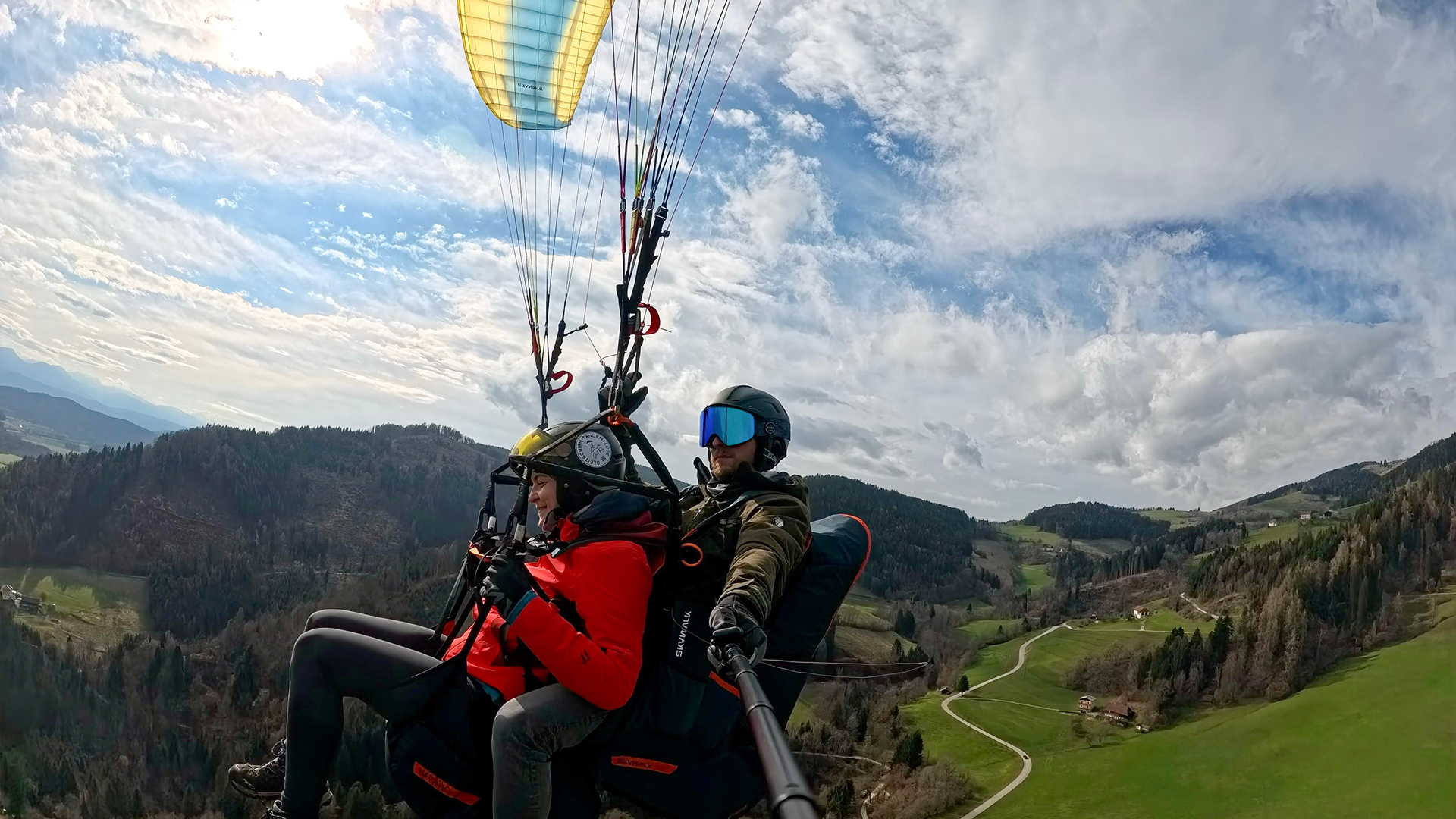 Gleitschirm Tandemflug Kärnten in Unterlinden