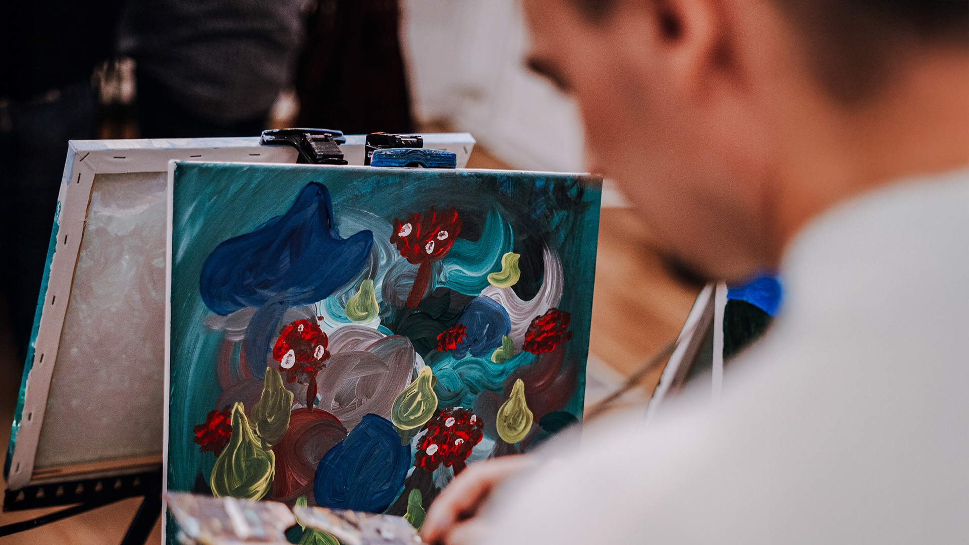 Paint & Drink mit Strukturpaste Berlin