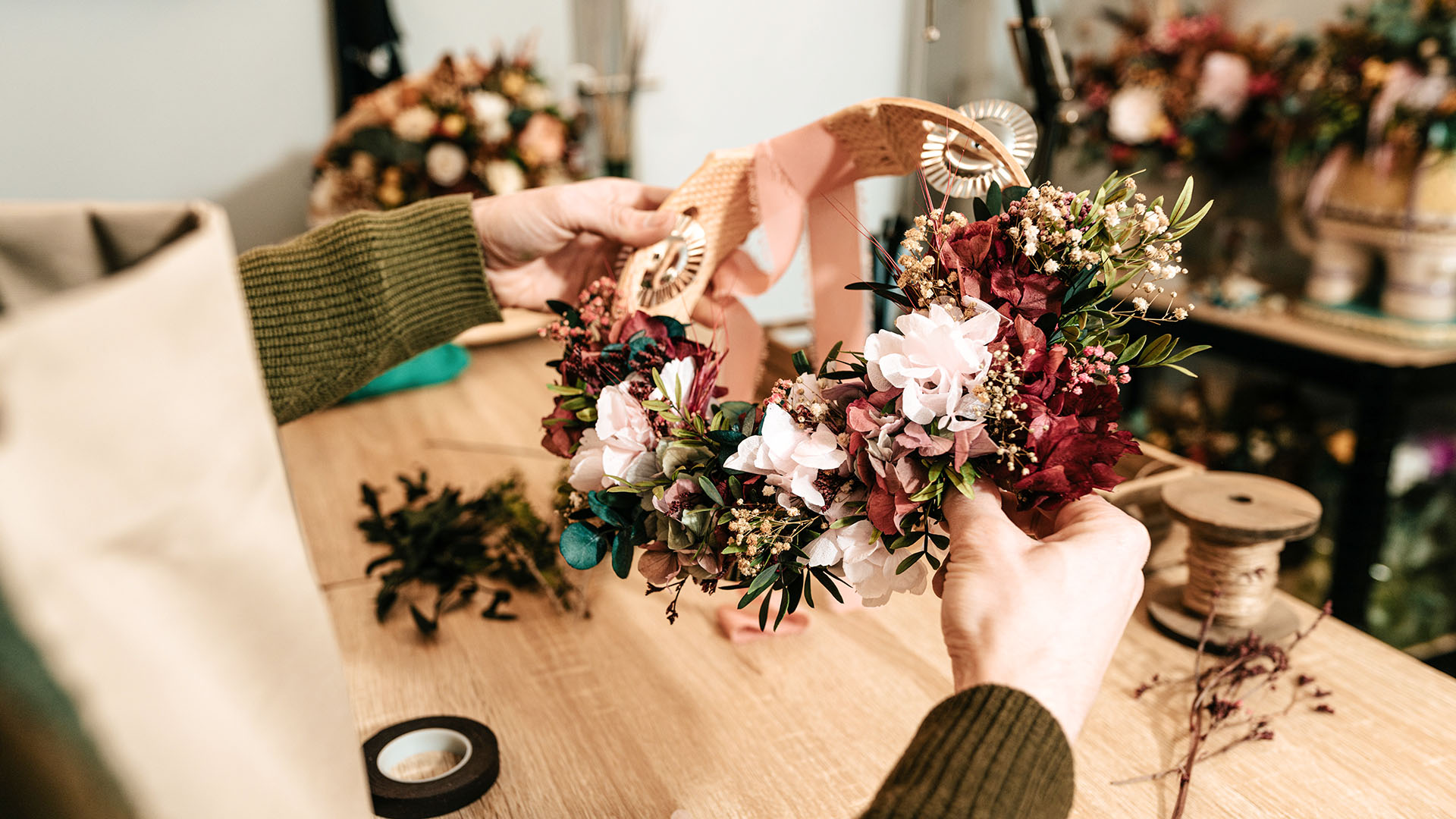 Trockenblumen Türkranz selber machen München