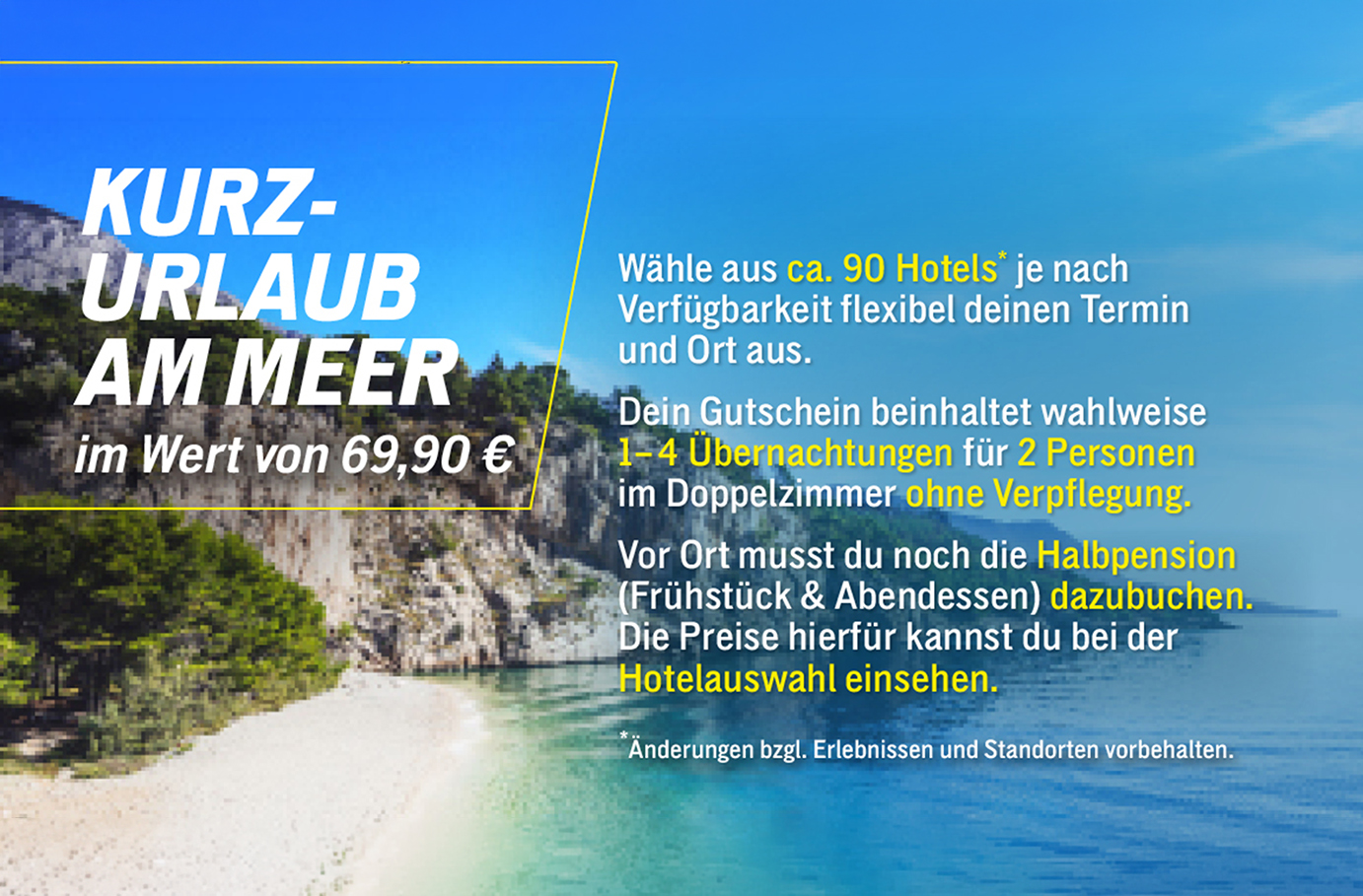 Kurzurlaub am Meer für 2