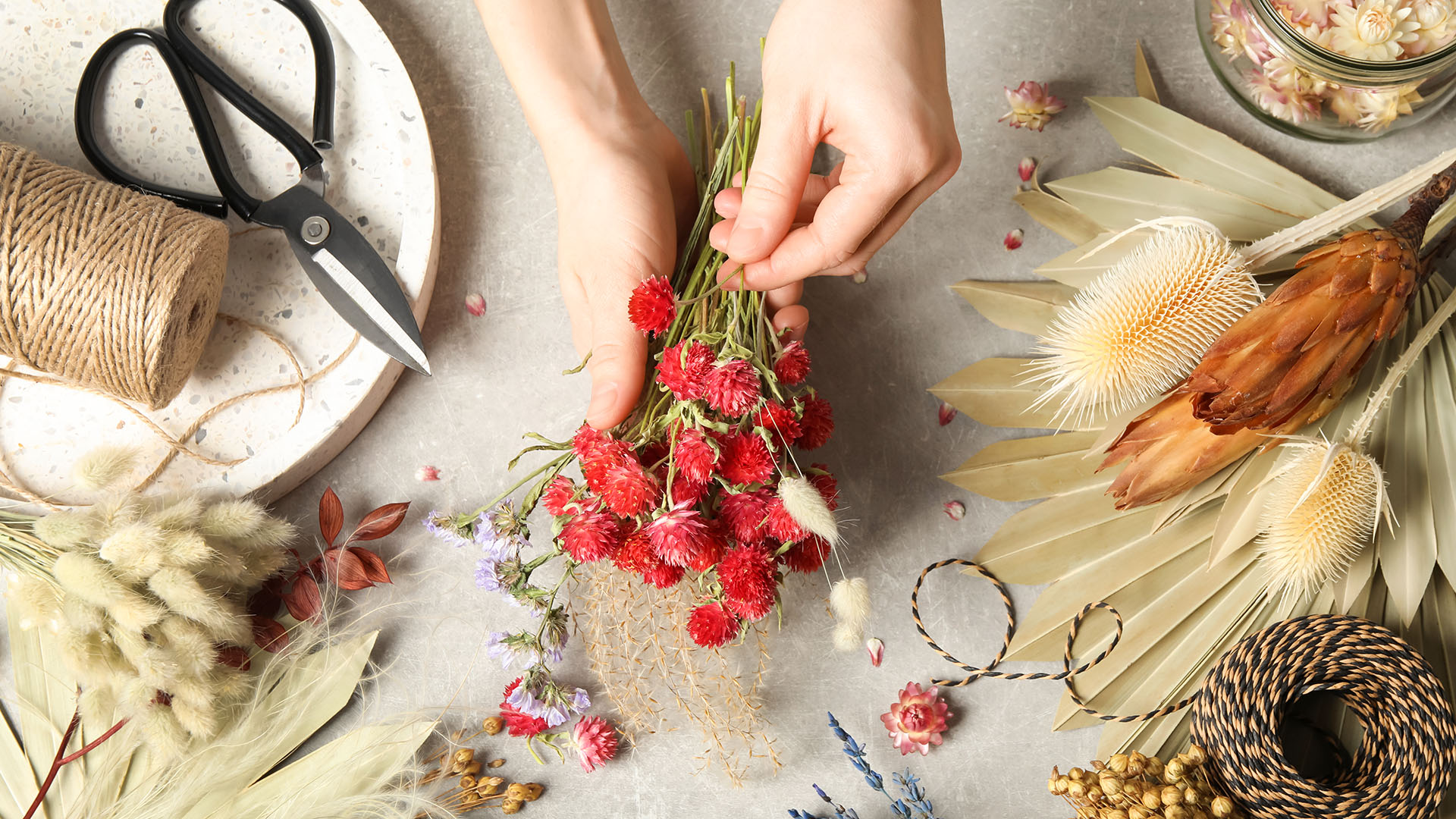 Trockenblumen Strauß selber machen Pliening