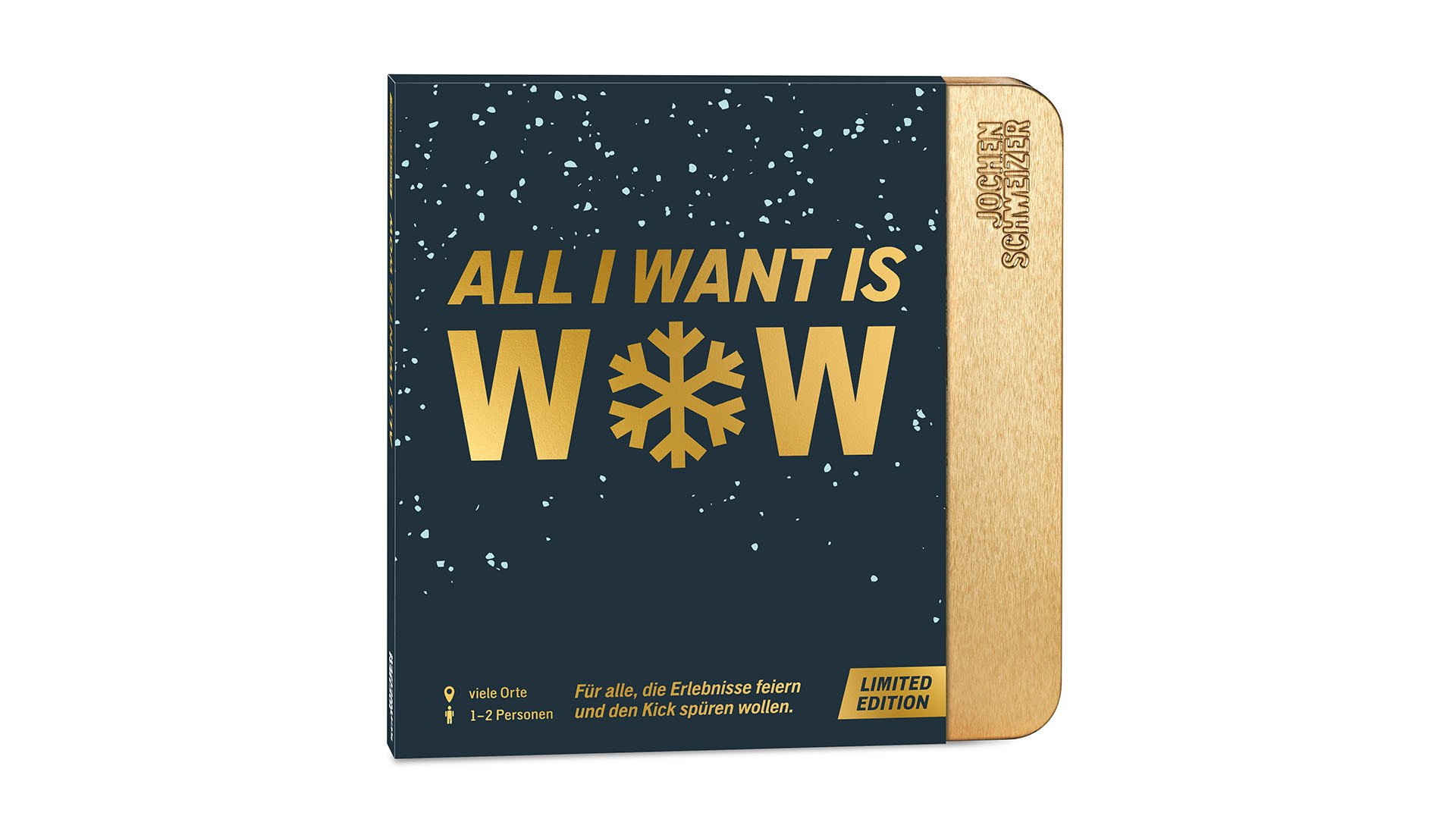 Geschenkbox All I want is WOW – Schluss mit Socken und Pralinen! Zeit für ein ganz besonderes Geschenk.