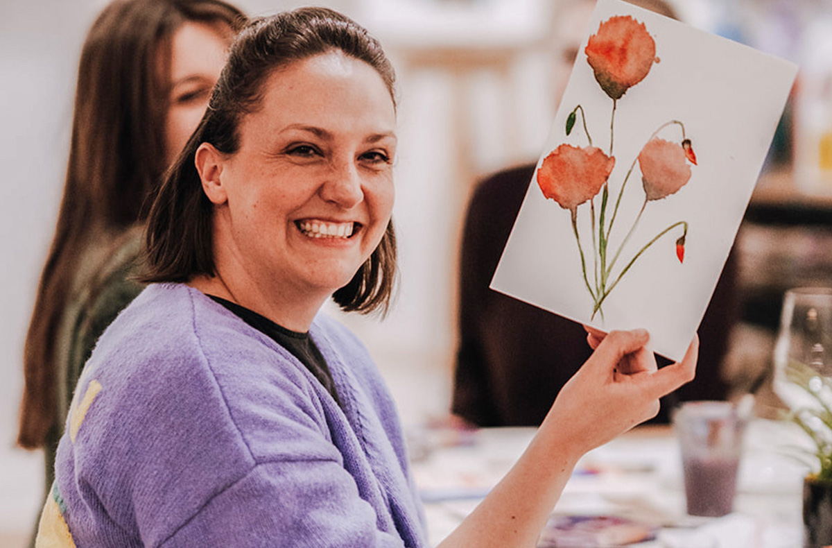 Aquarellkurs Hamburg mit Weinprobe