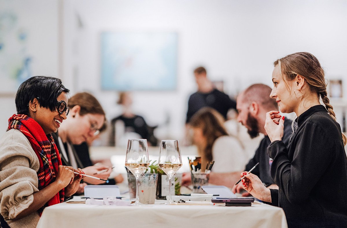Aquarellkurs Hamburg mit Weinprobe