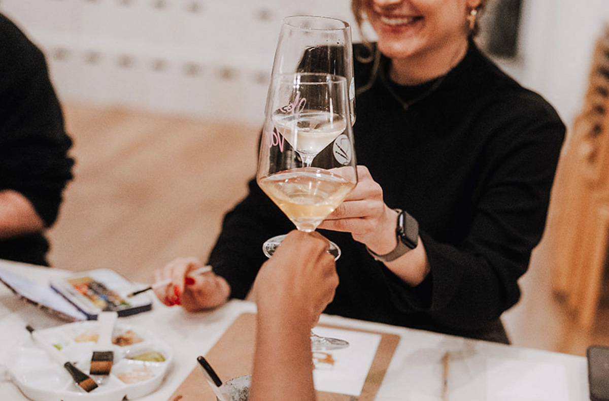 Aquarellkurs München mit Weinprobe