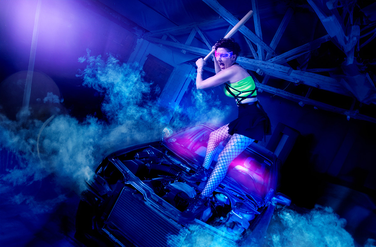 Auto zertrümmern Fotoshooting Langenau -