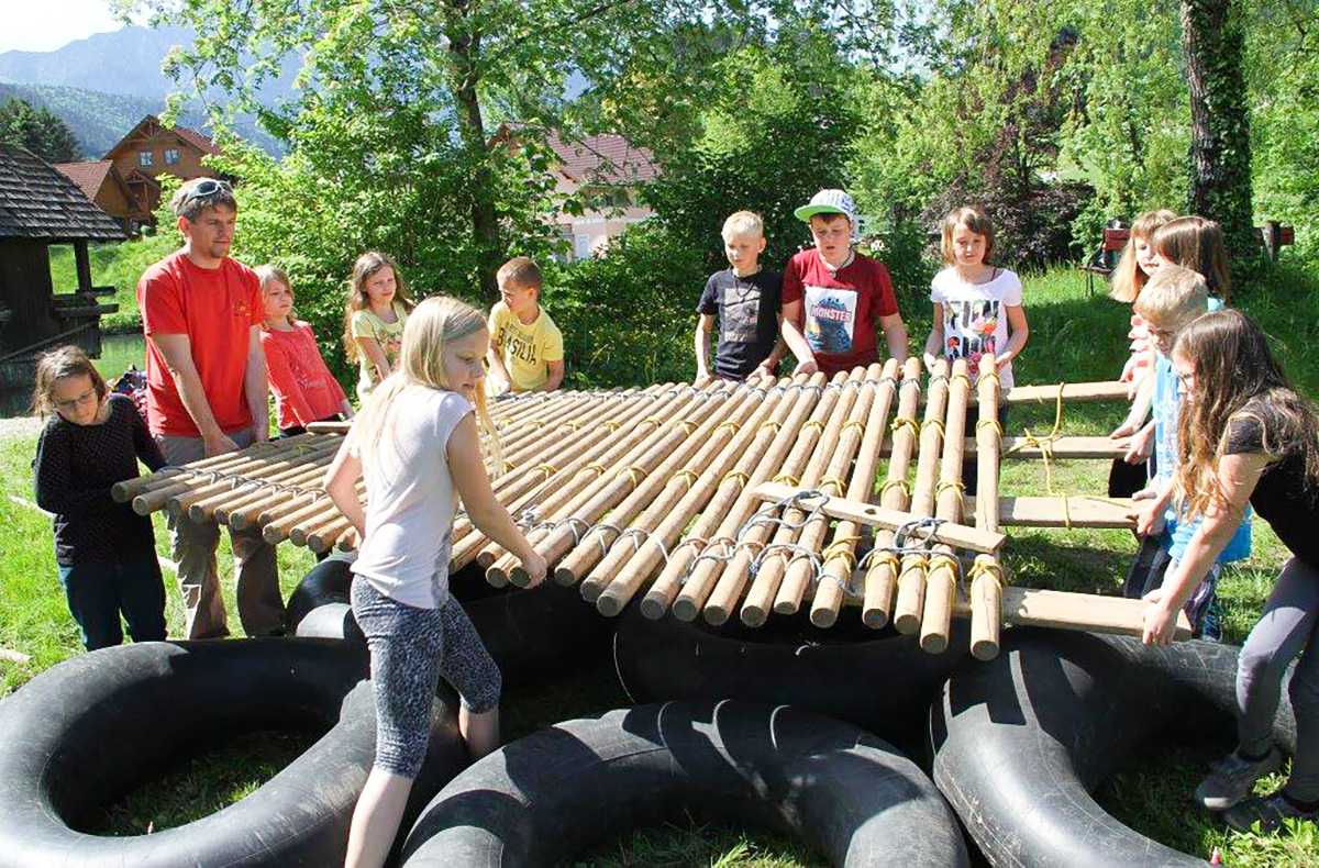 Floßbau mit Schatzsuche Molln Floßbau mit Schatzsuche Molln