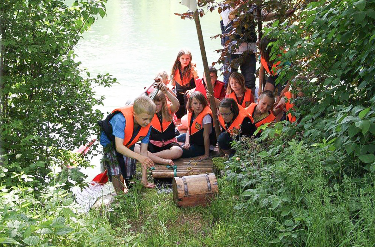 Floßbau mit Schatzsuche Molln Floßbau mit Schatzsuche Molln