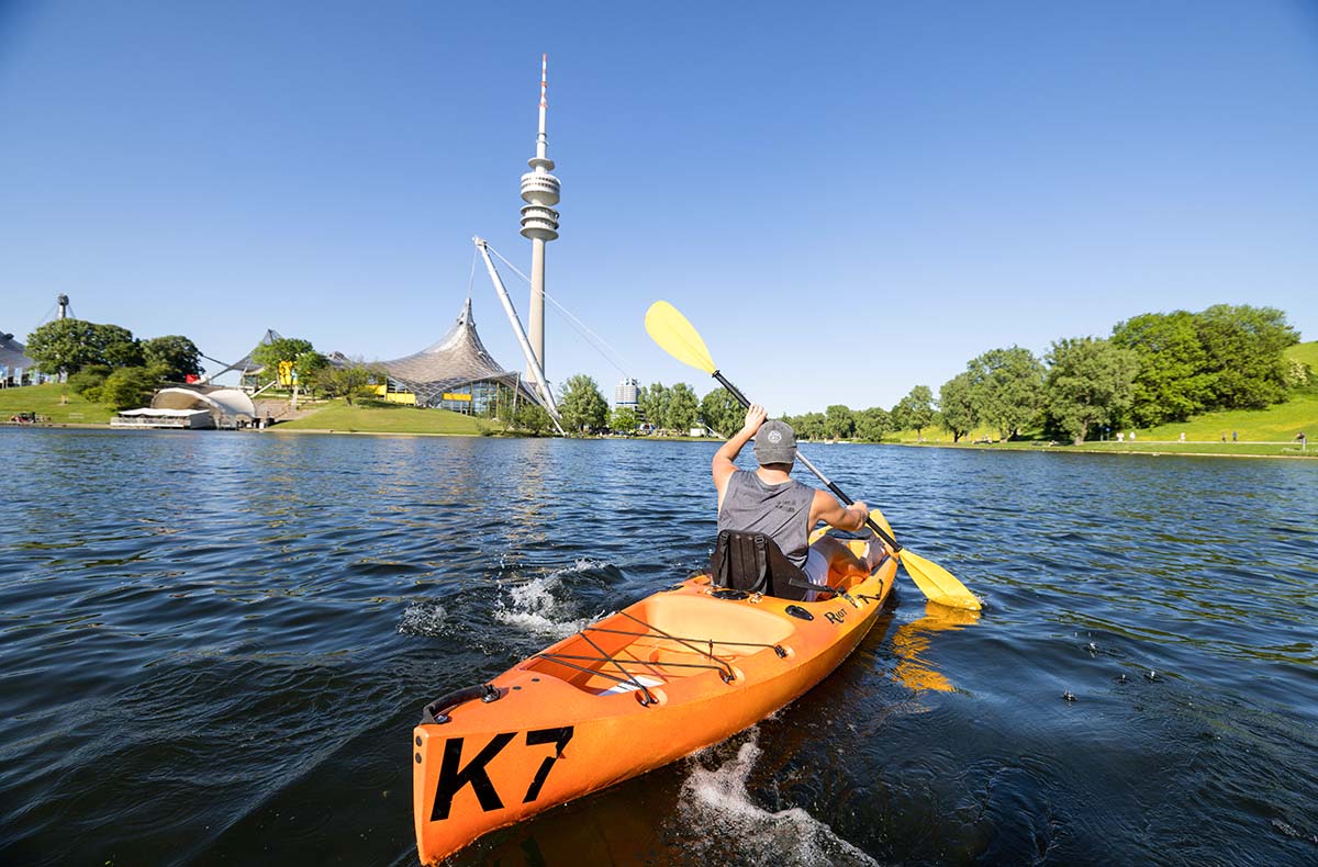 Kajak-Tour auf dem Olympiasee in München
