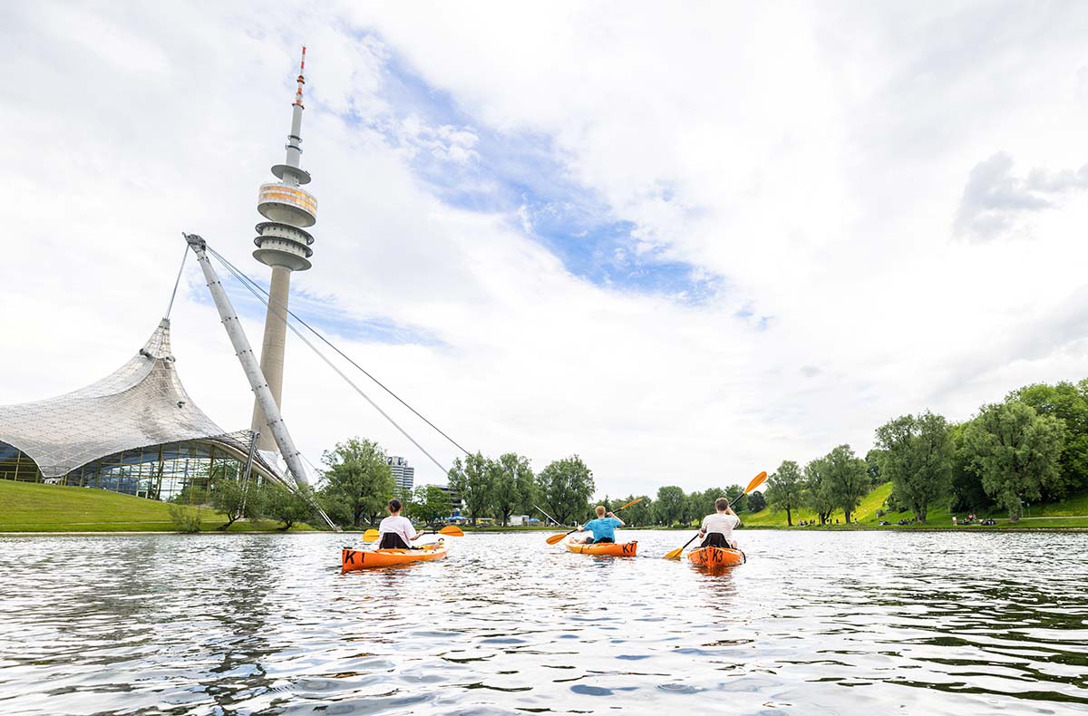 Kajak-Tour auf dem Olympiasee in München