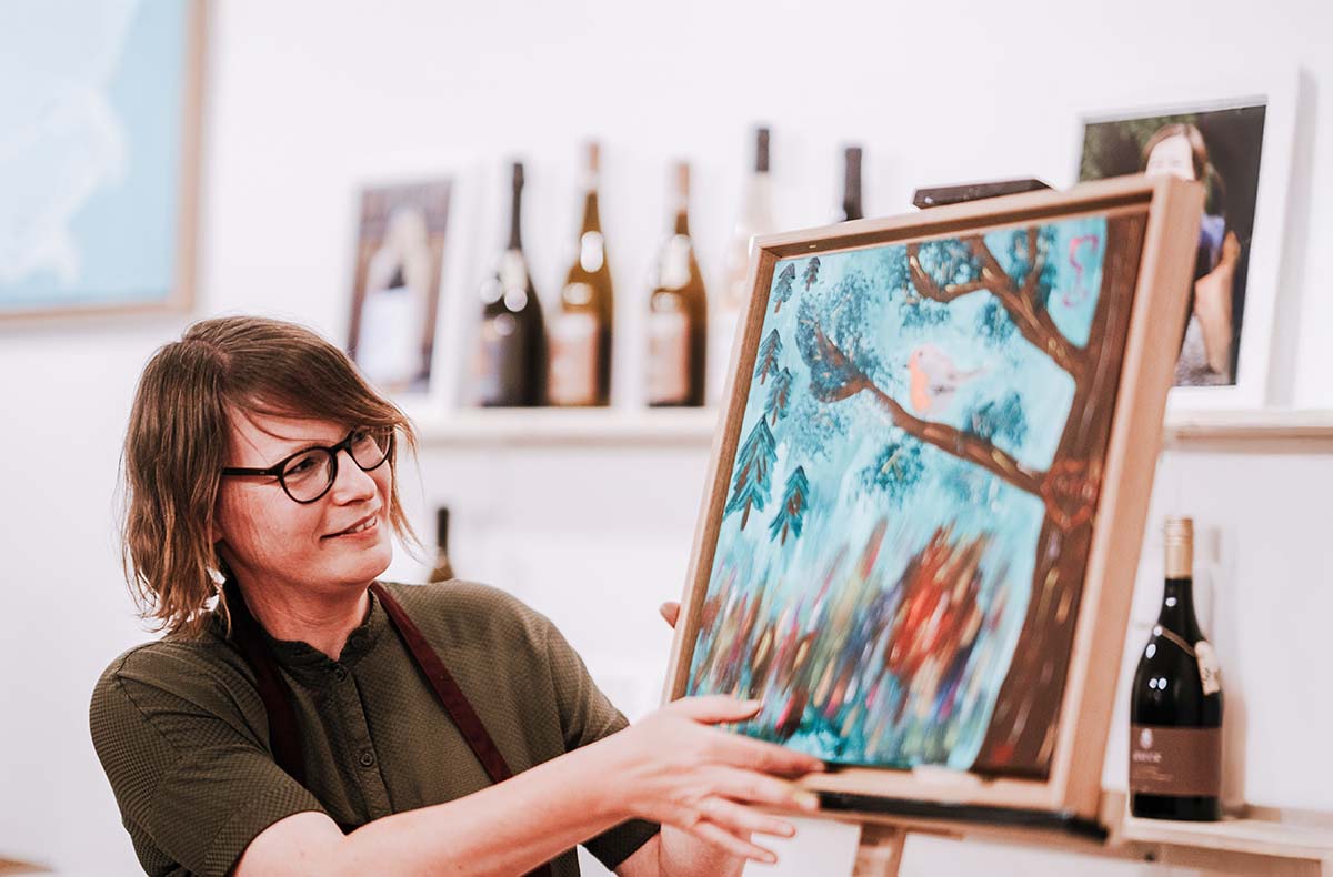 Paint & Drink mit Strukturpaste Frankfurt am Main