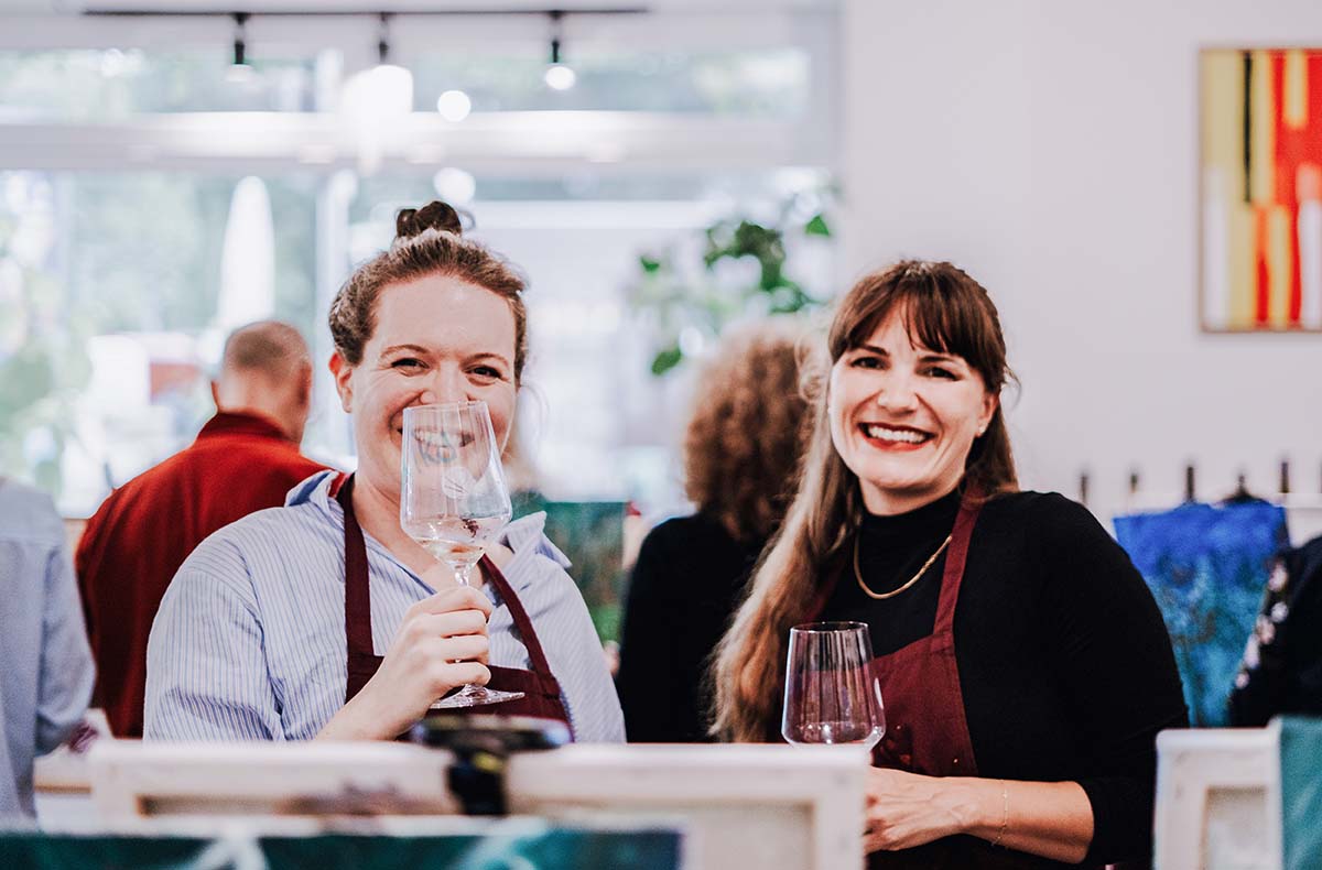 Paint & Drink mit Strukturpaste Hamburg