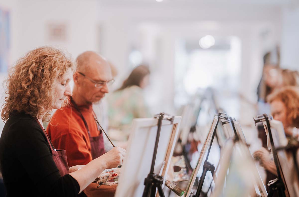 Paint & Drink mit Strukturpaste Hamburg