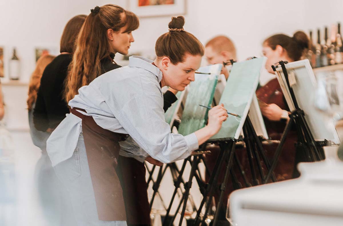 Paint & Drink mit Strukturpaste München